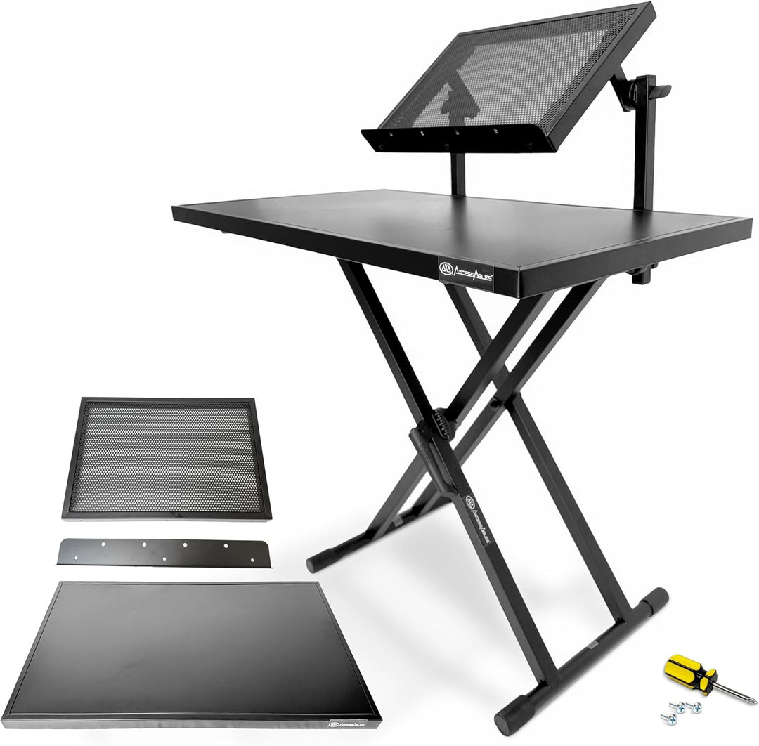AxcessAbles Portable Two-Tier DJ Table Workstation – eStudioStar